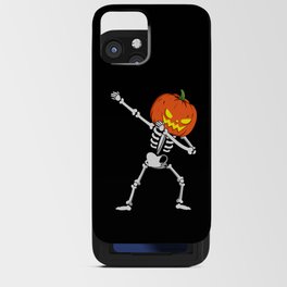 Dabbing Skeleton Pumpkin Halloween iPhone Card Case
