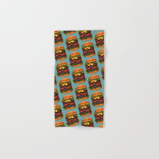 Double Cheeseburger Pattern Hand & Bath Towel