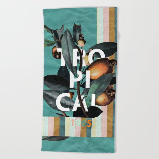 1965 Vintage Garden Beach Towel