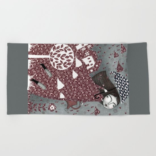 Clouds in July, Raindrop Sky Beach Towel