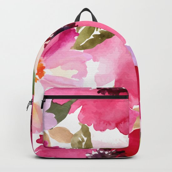 Watercolor Flowers Backpack