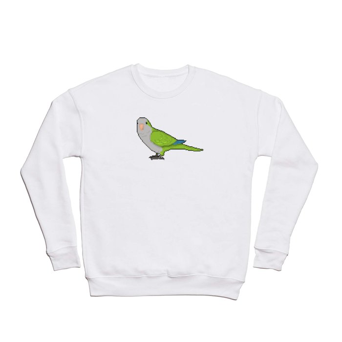 Pixel / 8-bit Parrot: Green Quaker Parrot Crewneck Sweatshirt