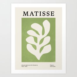 Forest Green Leaf: Matisse Paper Cutouts V Art Print