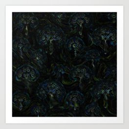Faces in the Dark Art Print | Abstract, Digital 