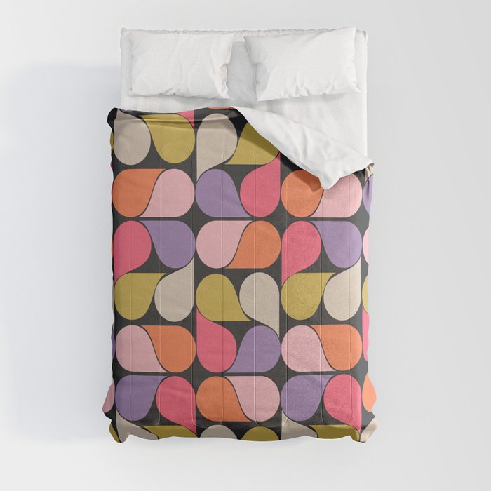 Colorful Retro Mid Mod Shapes 12 Comforter