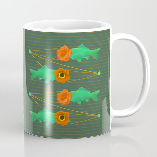 fishes and flowers color option Coffee Mug