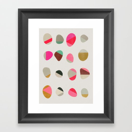 painted pebbles 1 Framed Art Print