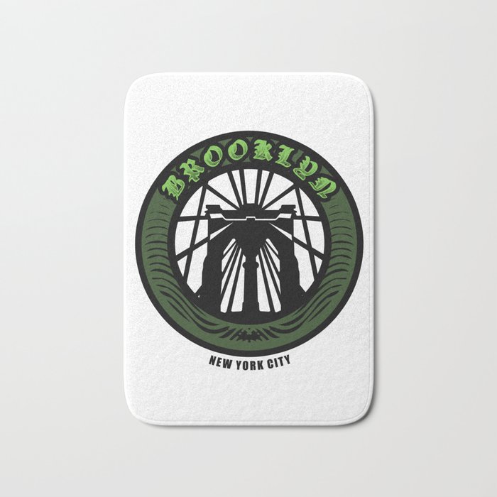 Brooklyn Bridge - NYC - New York City Money Green Bath Mat