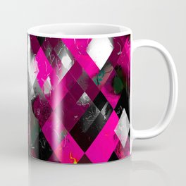 geometric pixel square pattern abstract background in pink blue Mug