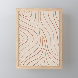 Minimalist Topographical Abstract in Putty and Clay Framed Mini Art Print