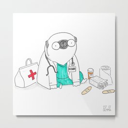 Doctor Pug Metal Print