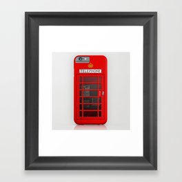 RED TELEPHONE BOX BOOTH PHONE BOX Gerahmter Kunstdruck | Graphicdesign, Illustration 