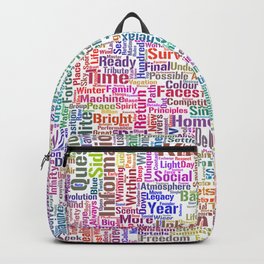 Question Learn Message Pattern Text Word Cloud Backpack | Secret, Symbol, Knowing, Answer, Pattern, Message, Learning, Learn, Sign, Text 