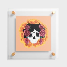 Catrina frida mexican kawaii cute sugar skull mexican style mexican flower marigold skeleton  Floating Acrylic Print