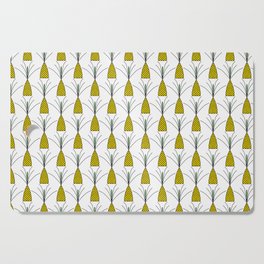 Pineapple print in yellow, green and white. Art Deco style Cutting Board
