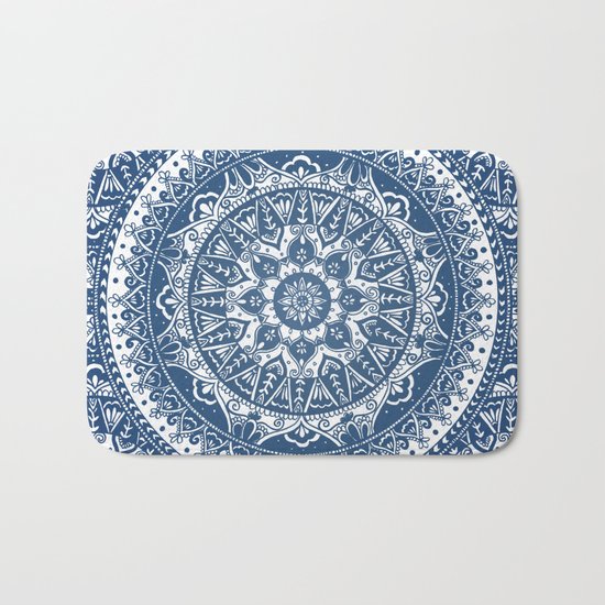 Blue Mandala Pattern Bath Mat