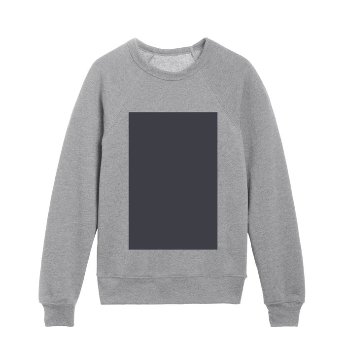 Dark Grey Solid Color Pairs Pantone Ebony 19-4104 TCX Shades of Gray Hues Kids Crewneck