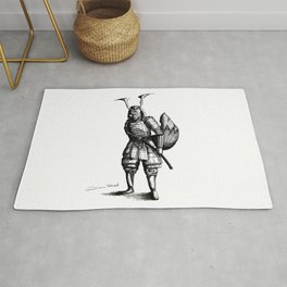 Samurai Fox Rug | Illustration, Japan, Black and White, Surrealism, Fox, Samurai, Warrior, Samuray, Drawing, Katana 