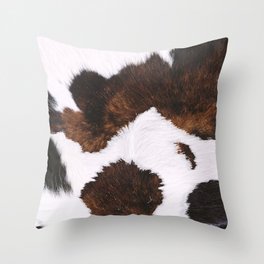 Rustic Faux Spotted Cowhide Print (x 2021, Digitally Created) Throw Pillow