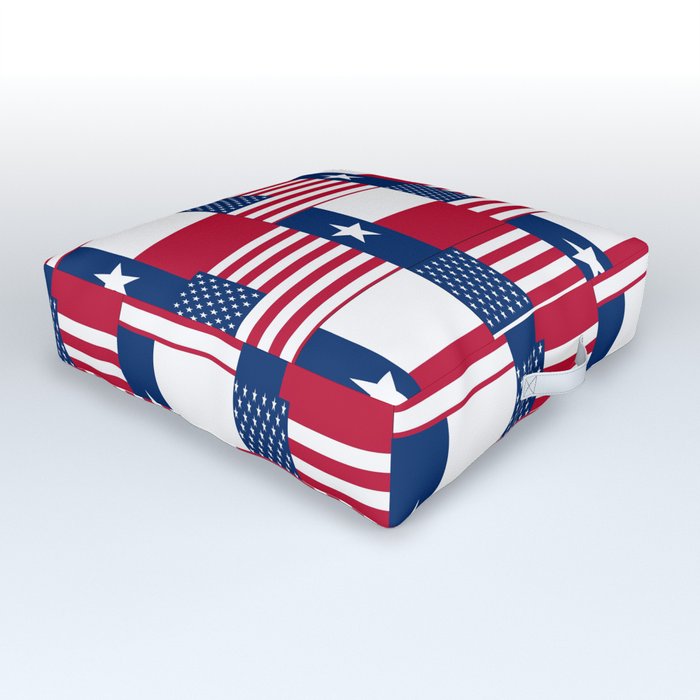 Mix of flag : Usa and Texas Outdoor Floor Cushion