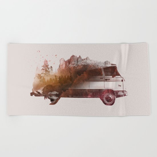 Drive me back home Beach Towel
