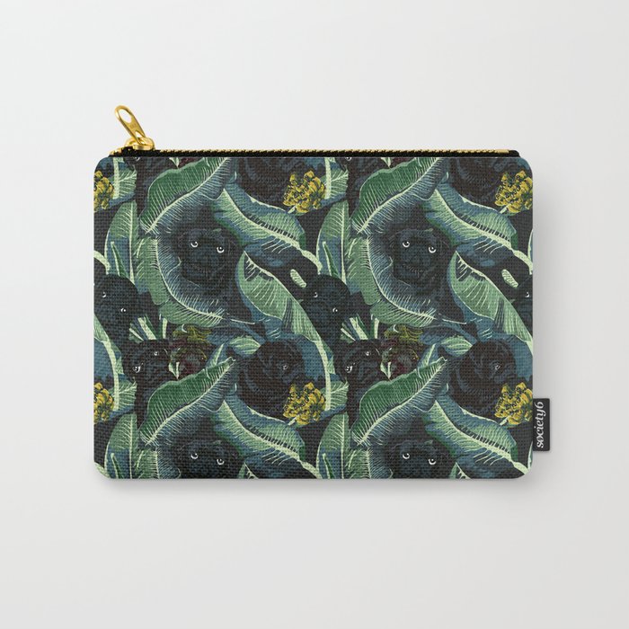 Banana Leaf and Black Pug Carry-All Pouch