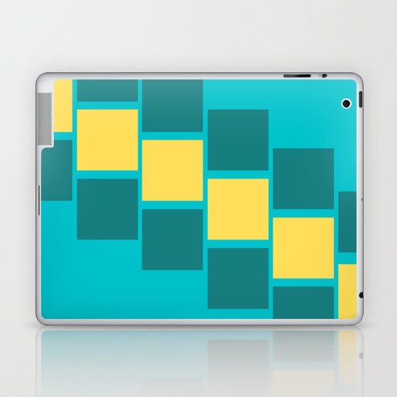 Diagonal cubes | green and teal colour Laptop & iPad Skin