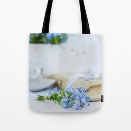 Wildflower forget me nots close-up | Nature Photography | Floral | Plant | Botanical Art Tote Bag