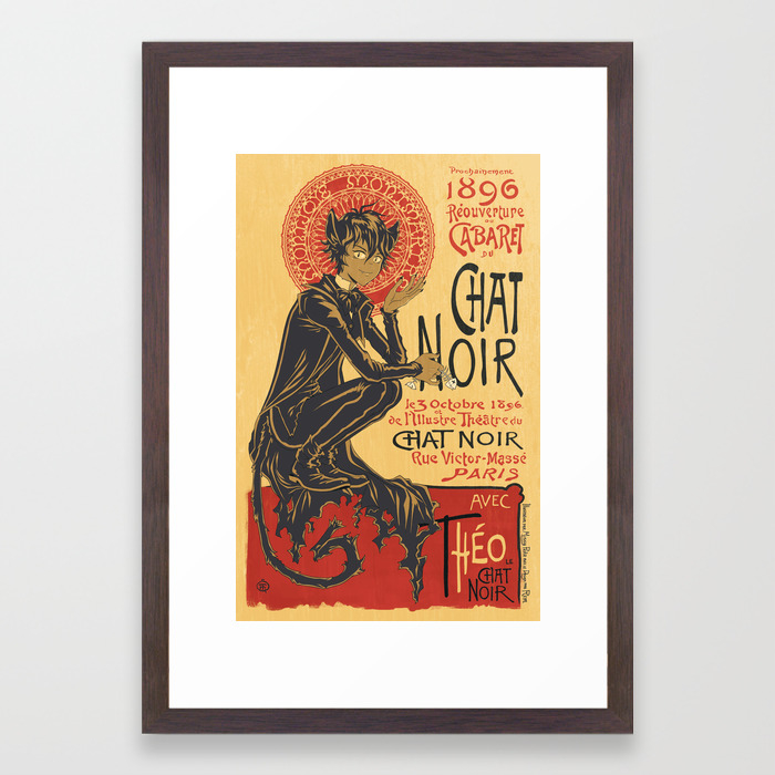Theo Le Chat Noir Framed Art Print By Zimmay Society6