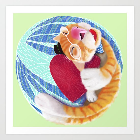 Sleep with Heart Art Print
