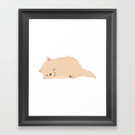 Sleeping Dog Pomeranian Framed Art Print