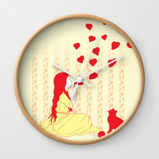 Bubbly Hearts Wall Clock