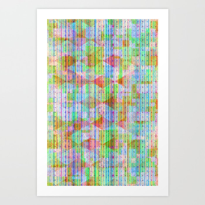Pastel Glitch Pattern Abstraction Art Print