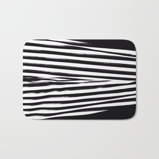 Black & White Stripes Bath Mat