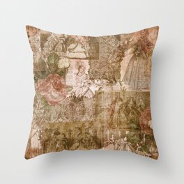 Vintage & Shabby Chic - Victorian ladies pattern Throw Pillow