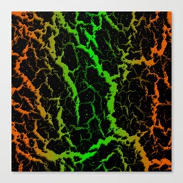 Cracked Space Lava - Orange/Green Canvas Print