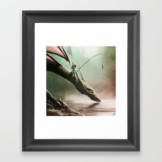 Fishing On The Drinking Dragon Framed Art Print