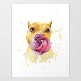 Watercolor American Pitbull Terrier Art Print