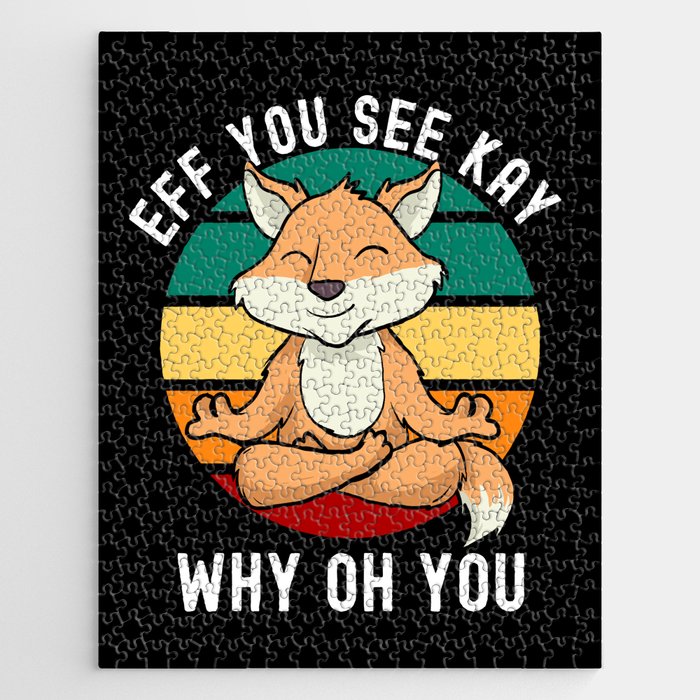 Eff You See Kay Why Oh You Fox Retro Vintage Jigsaw Puzzle