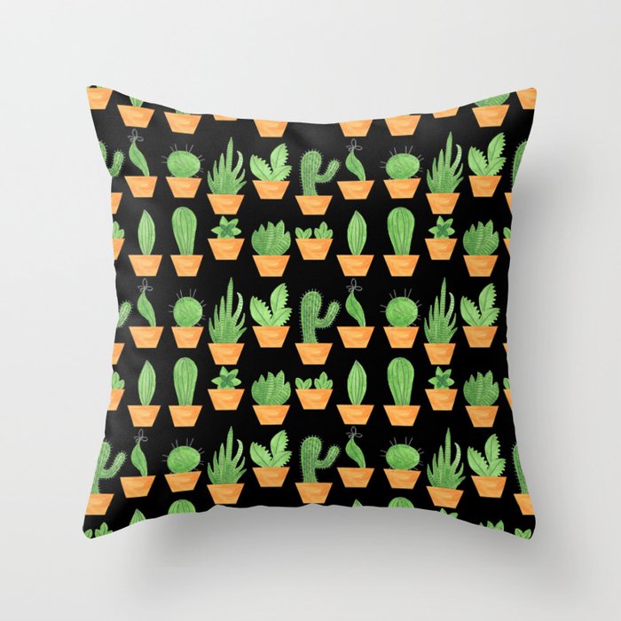 Pattern #65 - Succulents and cacti Throw Pillow