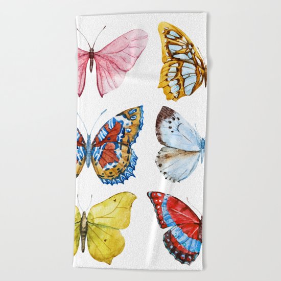 Butterflies 01 Beach Towel