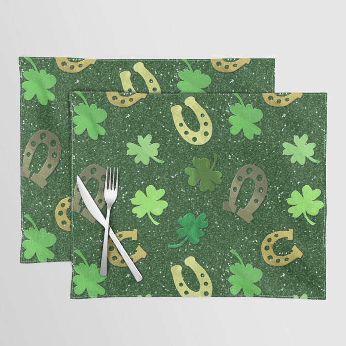 Lucky Charms Glitter Pattern Placemat