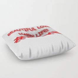 Cute Expression Design "BEAUTIFUL LOVE". Buy Now Floor Pillow