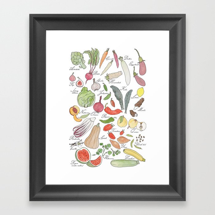 ABC fruit & vegetables Framed Art Print