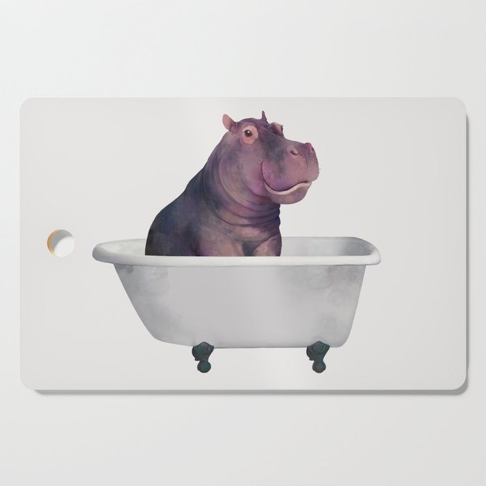 Hippo in the bathtub  Cutting Board