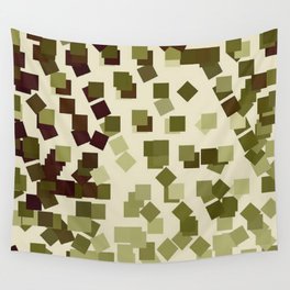 Modern Geometric Squares Forest Lime Green Wall Tapestry