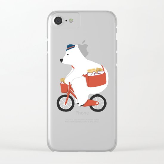 Polar bear postal express Clear iPhone Case