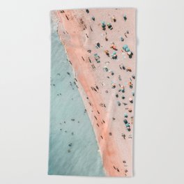 People On Beach, Portugal Beach, Summer Travel Beach Sea, Ocean Wall Art Print, Summer Sea Vibes Beach Towel