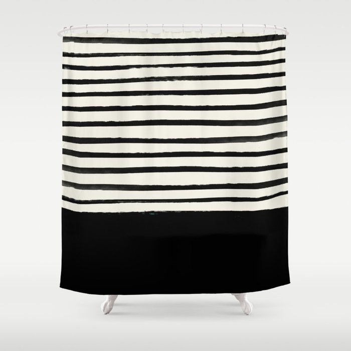 Black x Stripes Shower Curtain