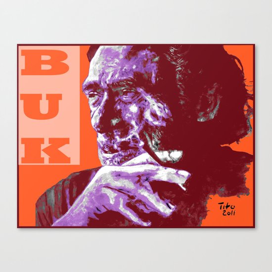 Charles Bukowski - PopART Canvas Print